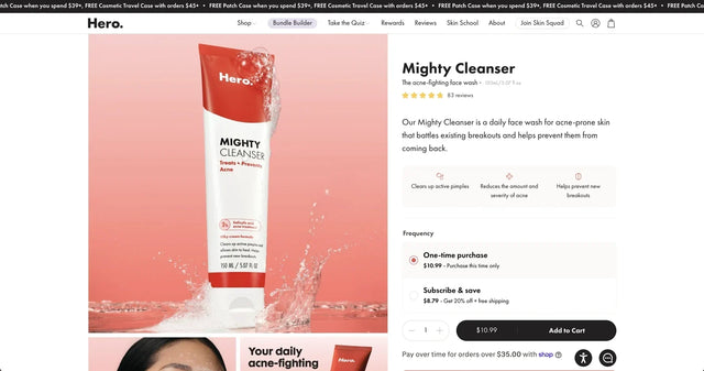 Hero Cosmetics Shopify storefront by Liquid Lemon