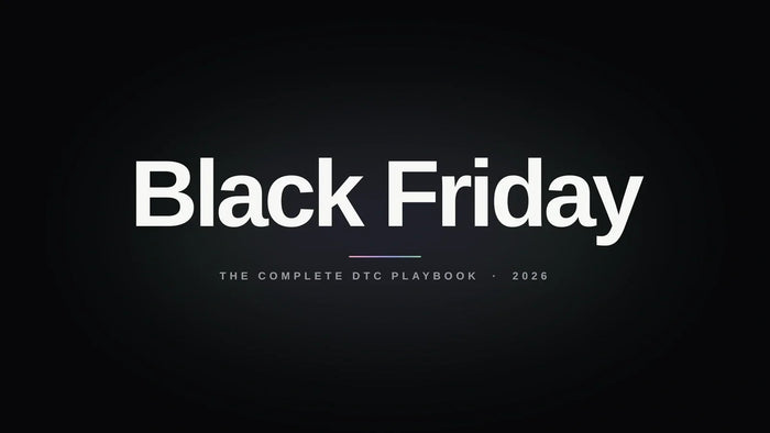 Black Friday wordmark on a black background, cover for the Liquid Lemon Shopify Black Friday 2026 DTC playbook