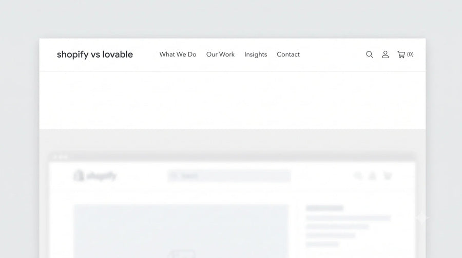 Lovable vs Shopify for ecommerce, AI app builder compared with Shopify for DTC brands by Liquid Lemon