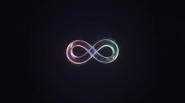 Luminous liquid-glass infinity loop on a near-black background, hero image for a 2026 guide to building Shopify subscription storefronts